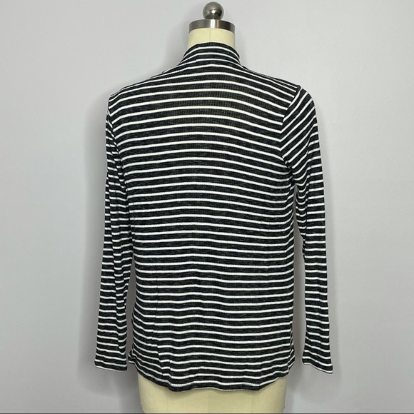 Calvin Klein Jeans Striped Cut-Out Mock Neck Top M - Picture 7 of 9